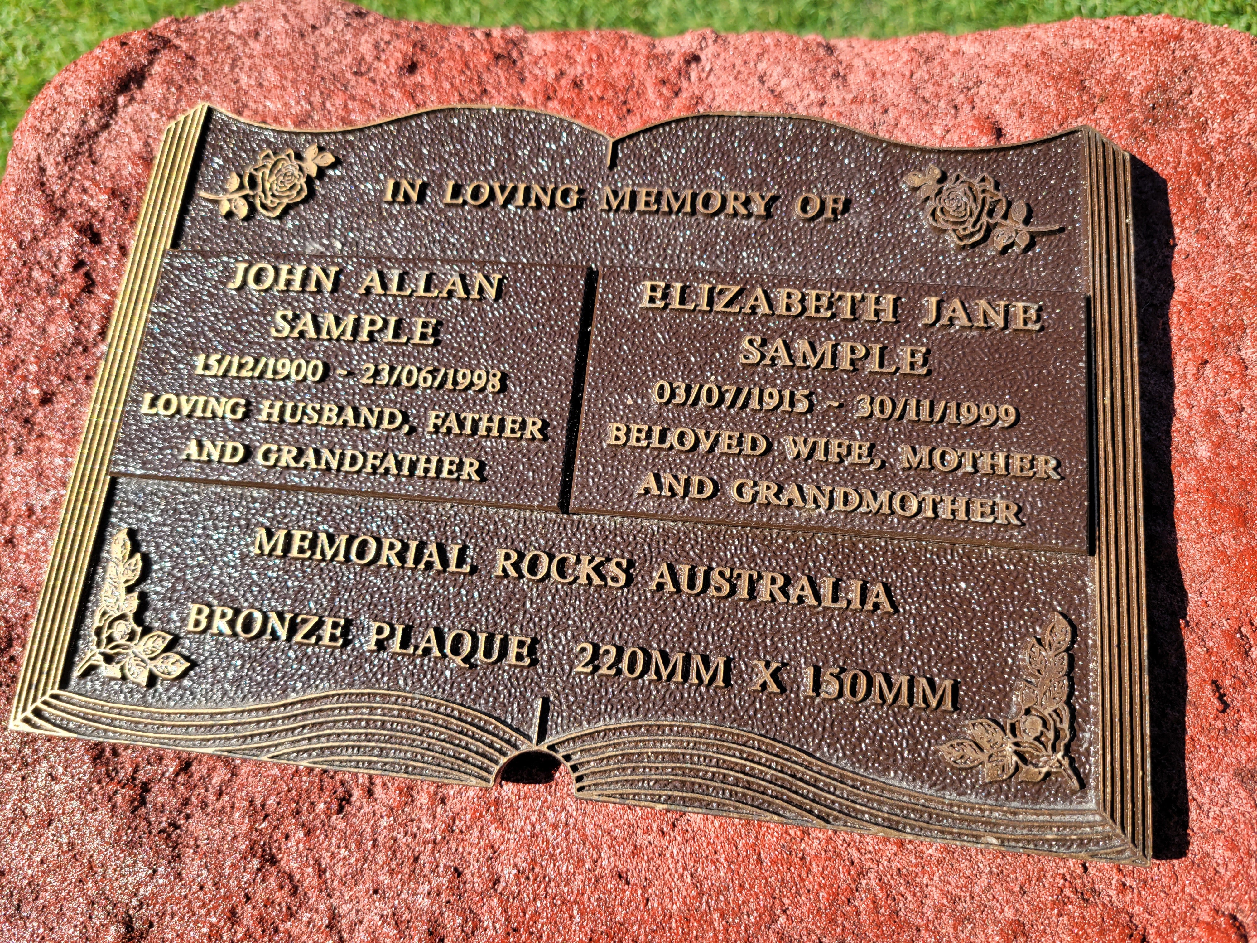 Memorial Rock Urn 1867 Large Double Pink / Red