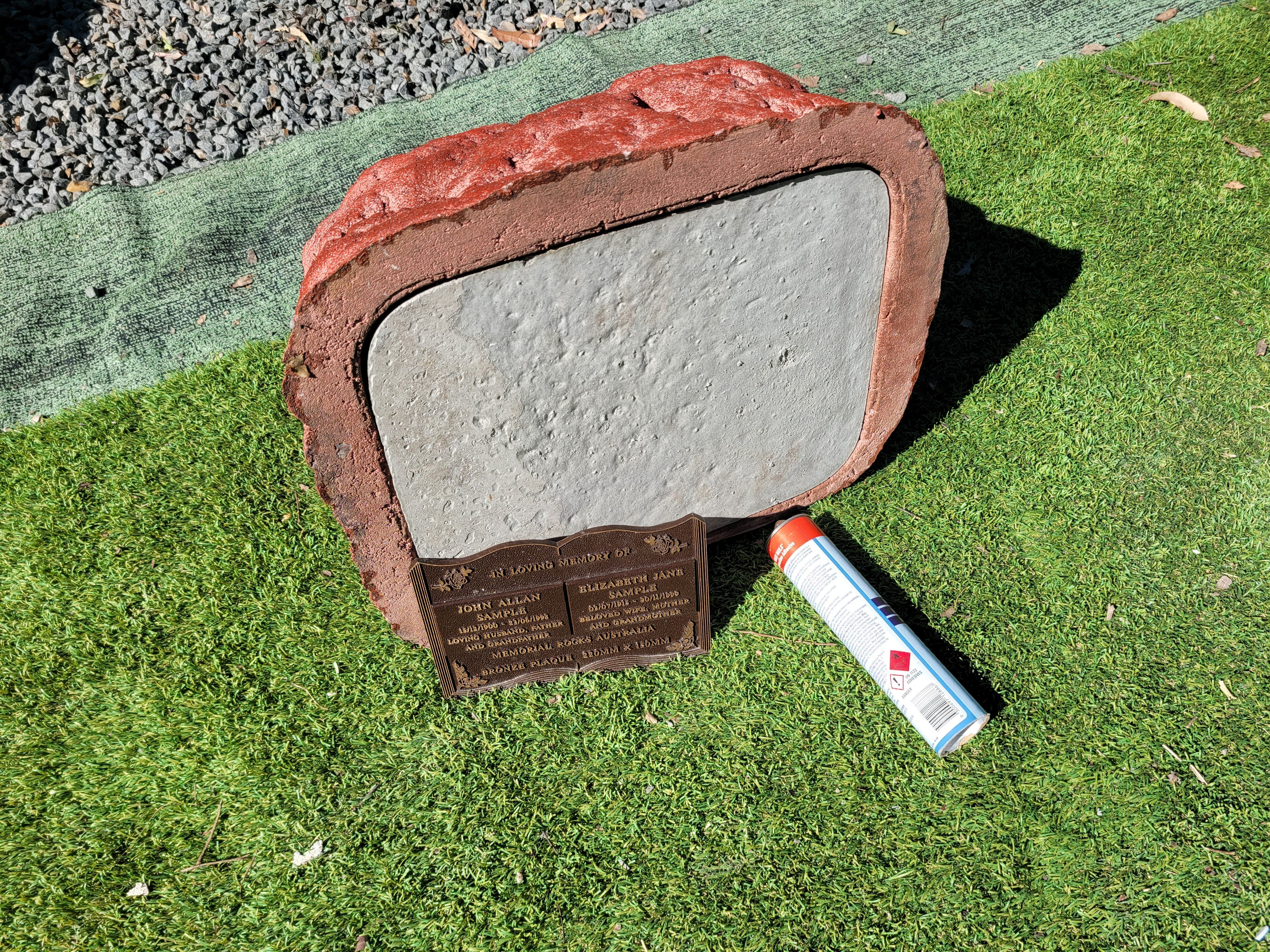 Memorial Rock Urn 1867 Large Double Pink / Red