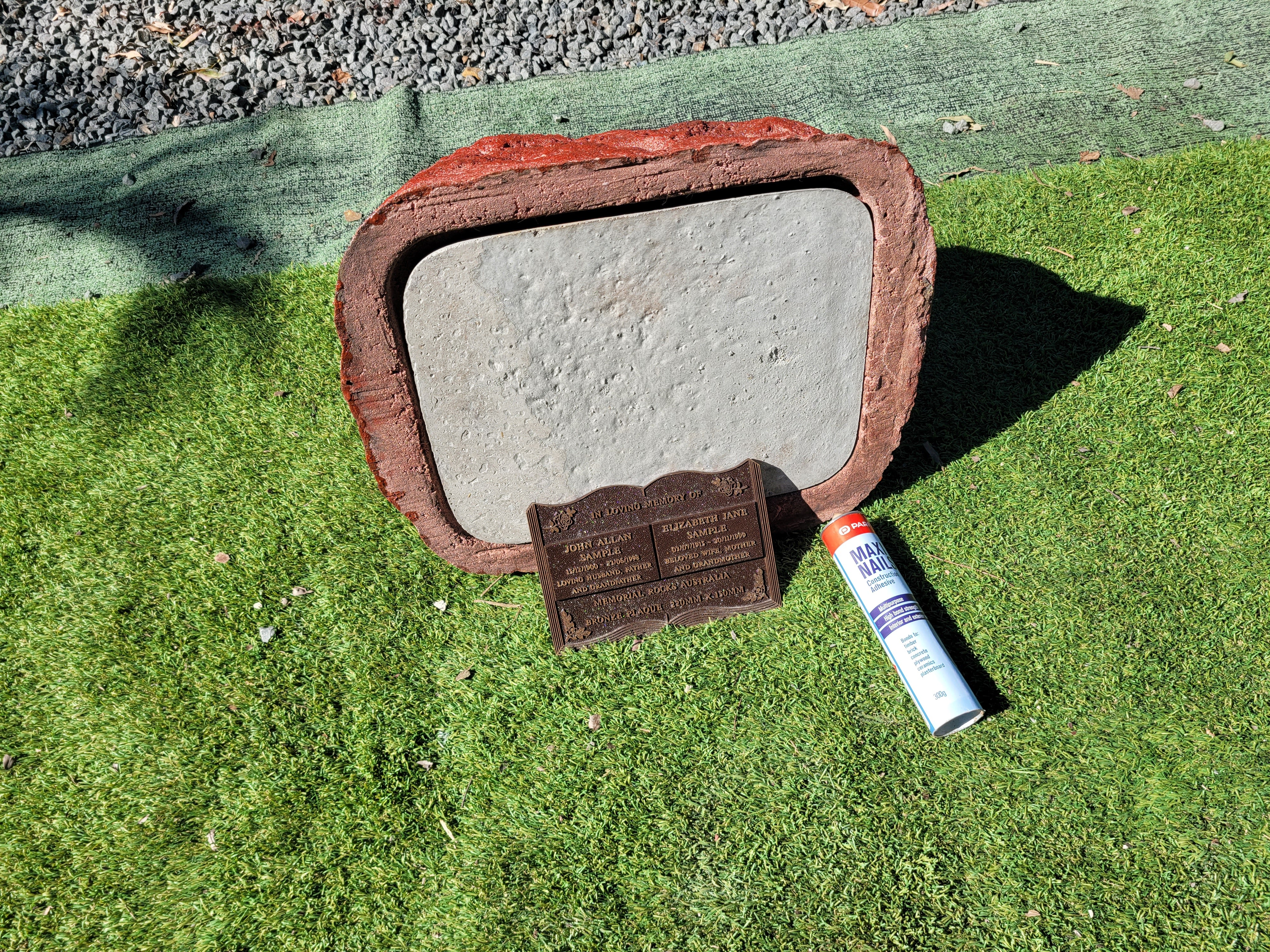 Memorial Rock Urn 1868 Large Double Pink / Red