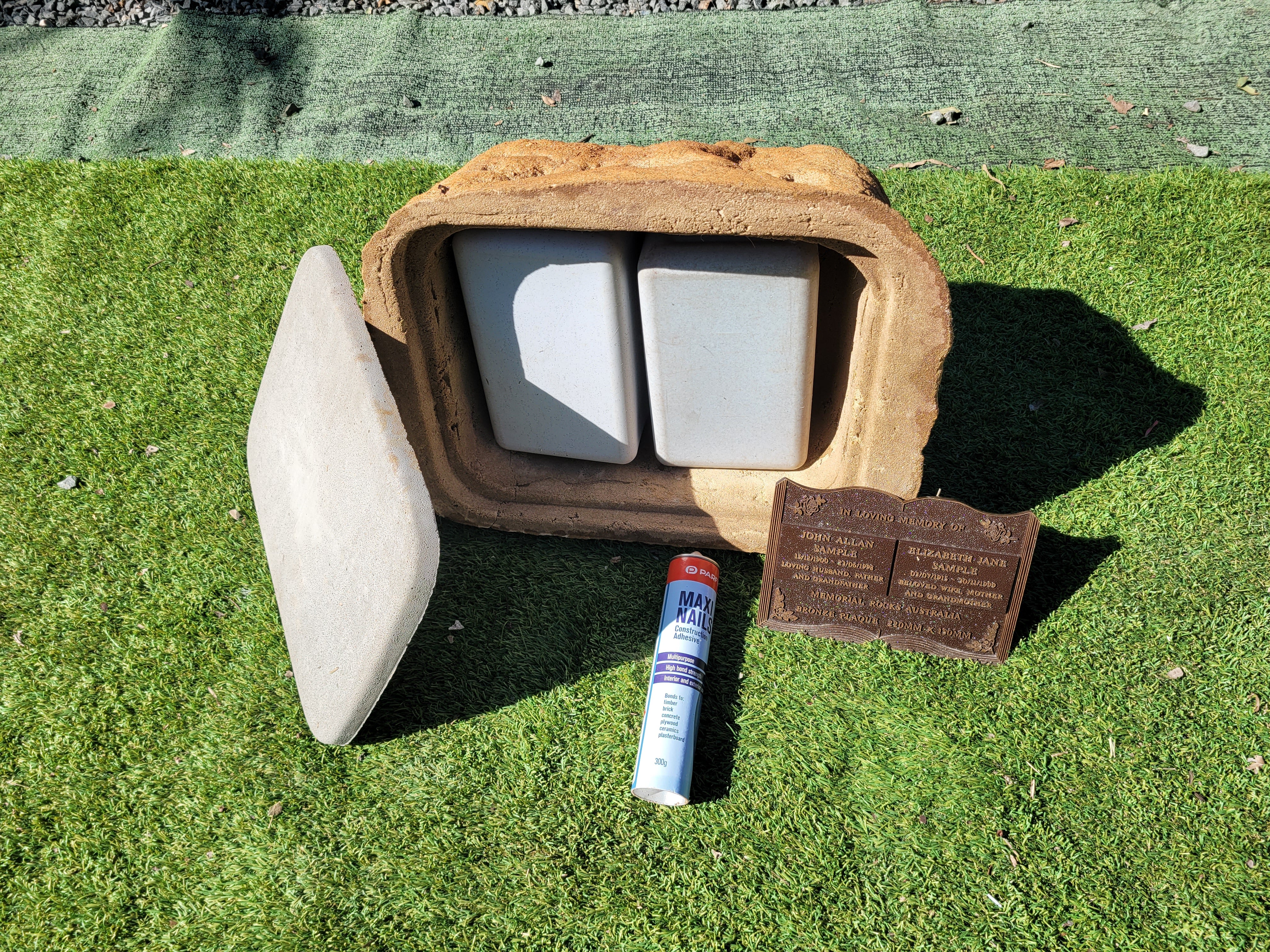 Memorial Rock Urn 1870 Large Double Sandstone