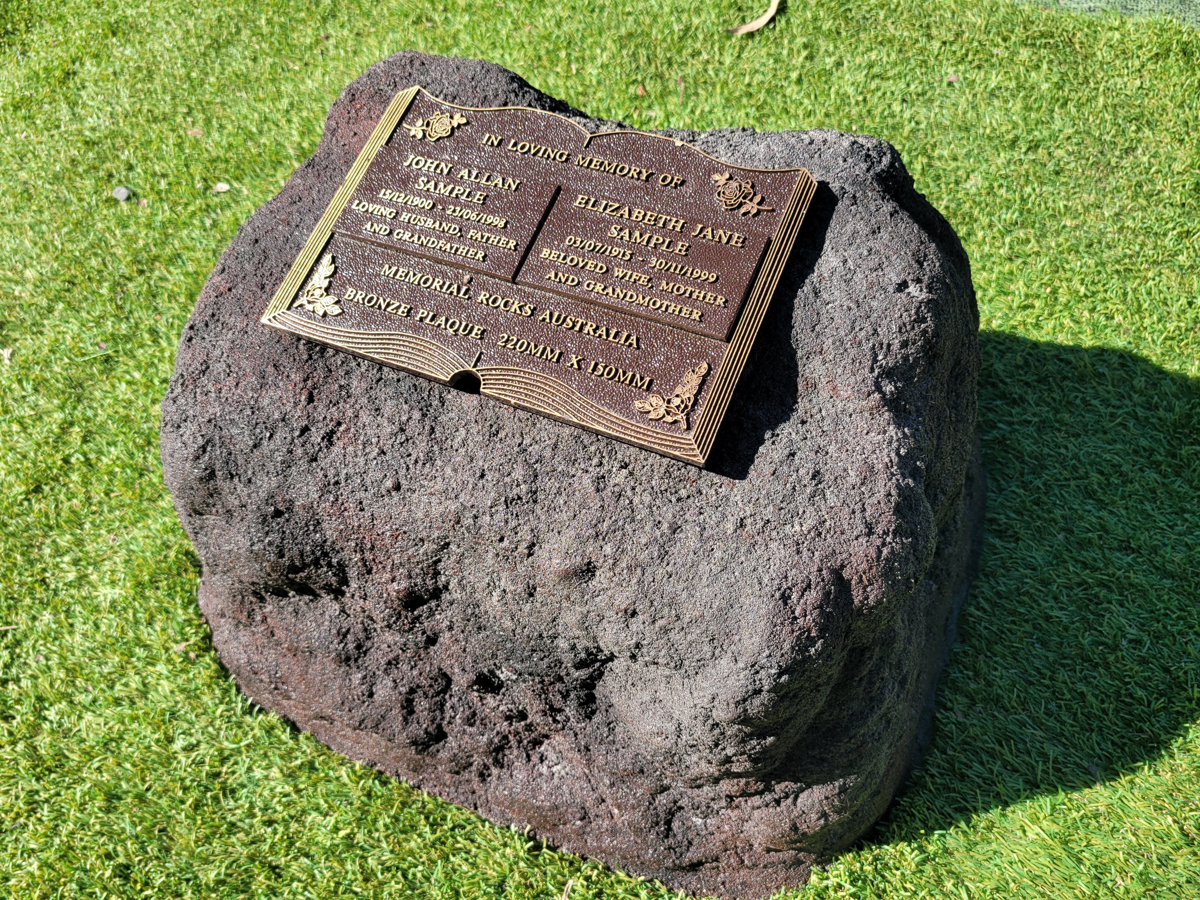 Memorial Rock Urn 1872 Large Double Charcoal/ Black