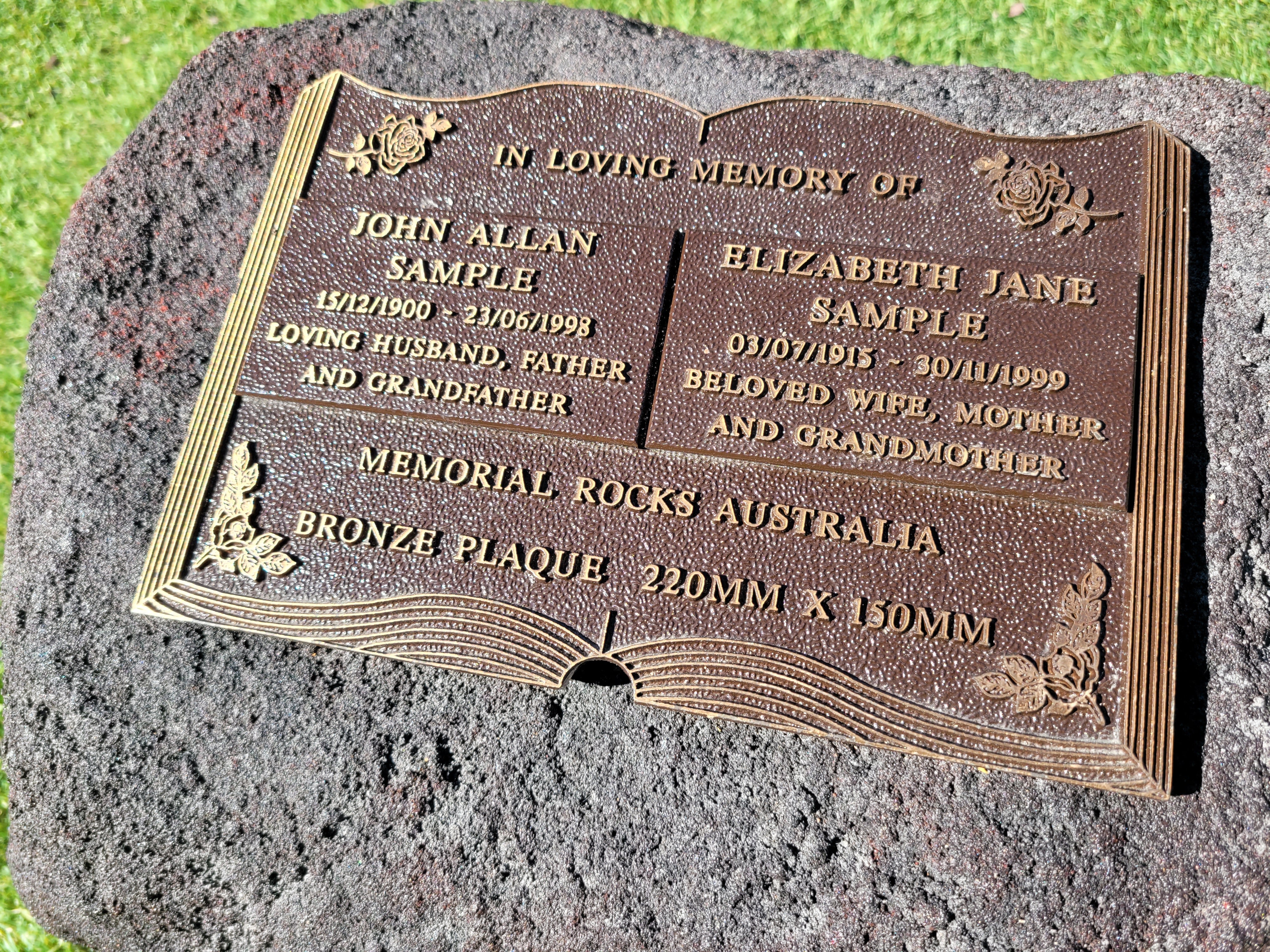 Memorial Rock Urn 1873 Large Double Charcoal/ Black