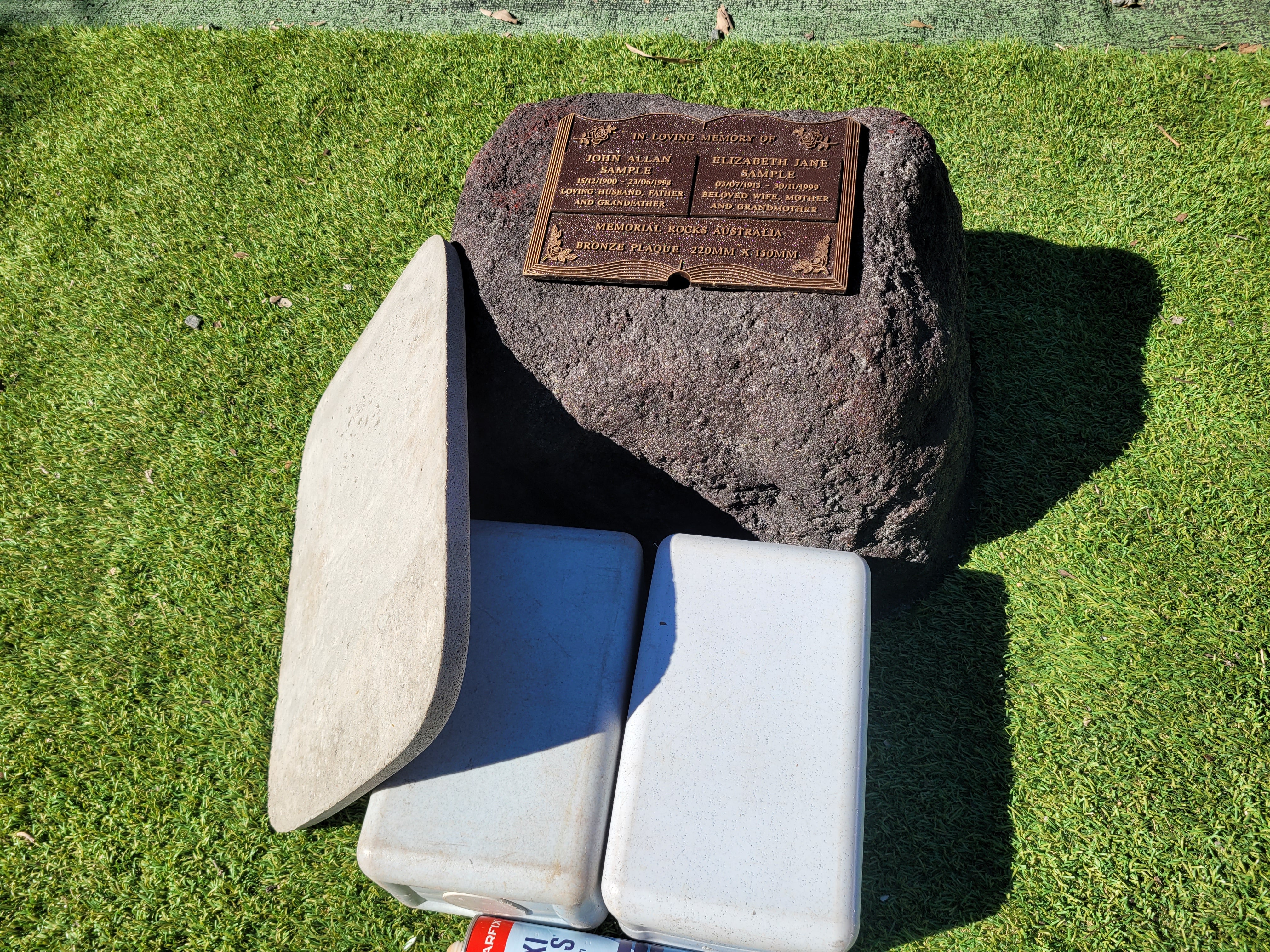 Memorial Rock Urn 1873 Large Double Charcoal/ Black