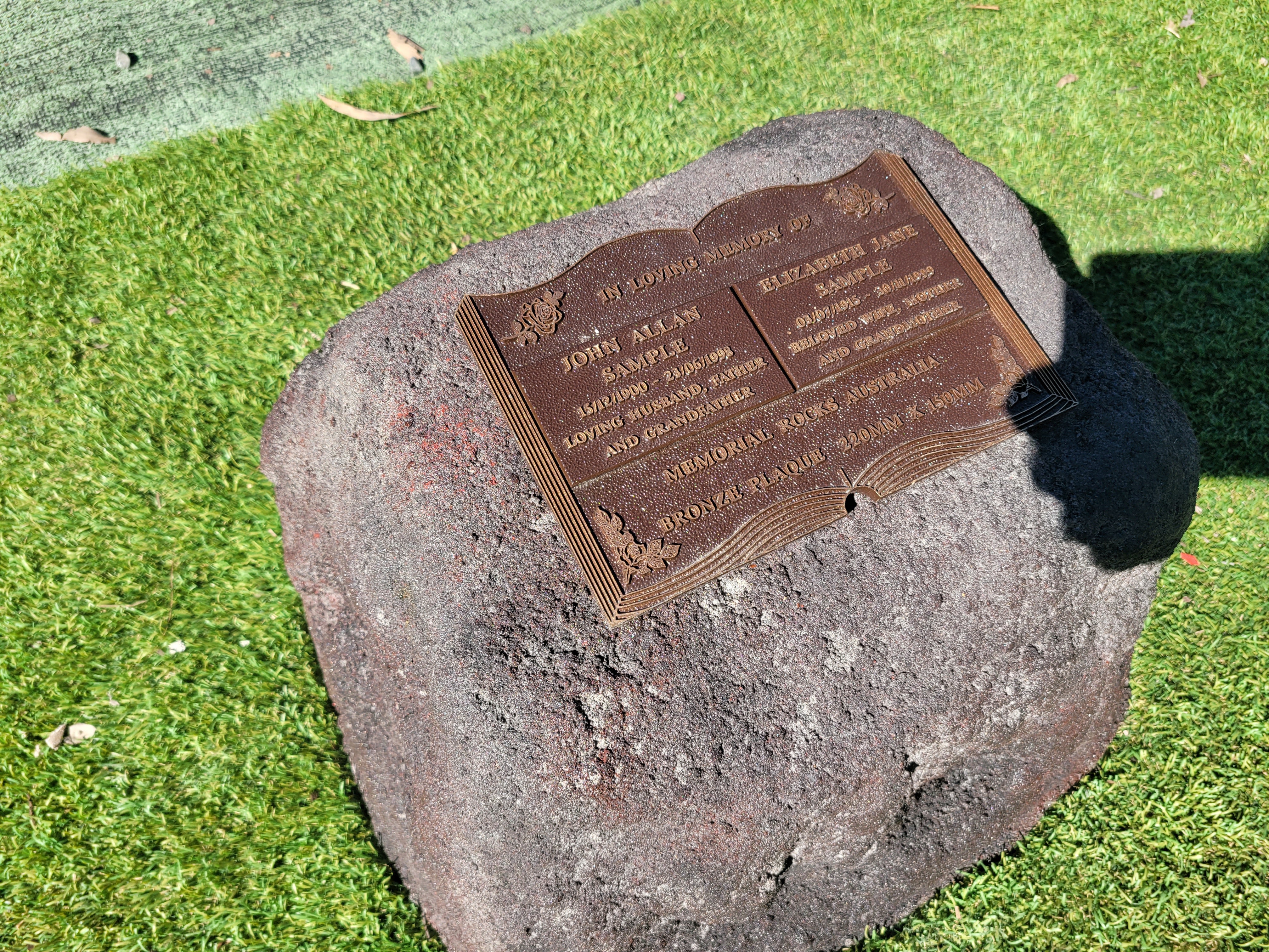 Memorial Rock Urn 1874 Large Double Charcoal/ Black