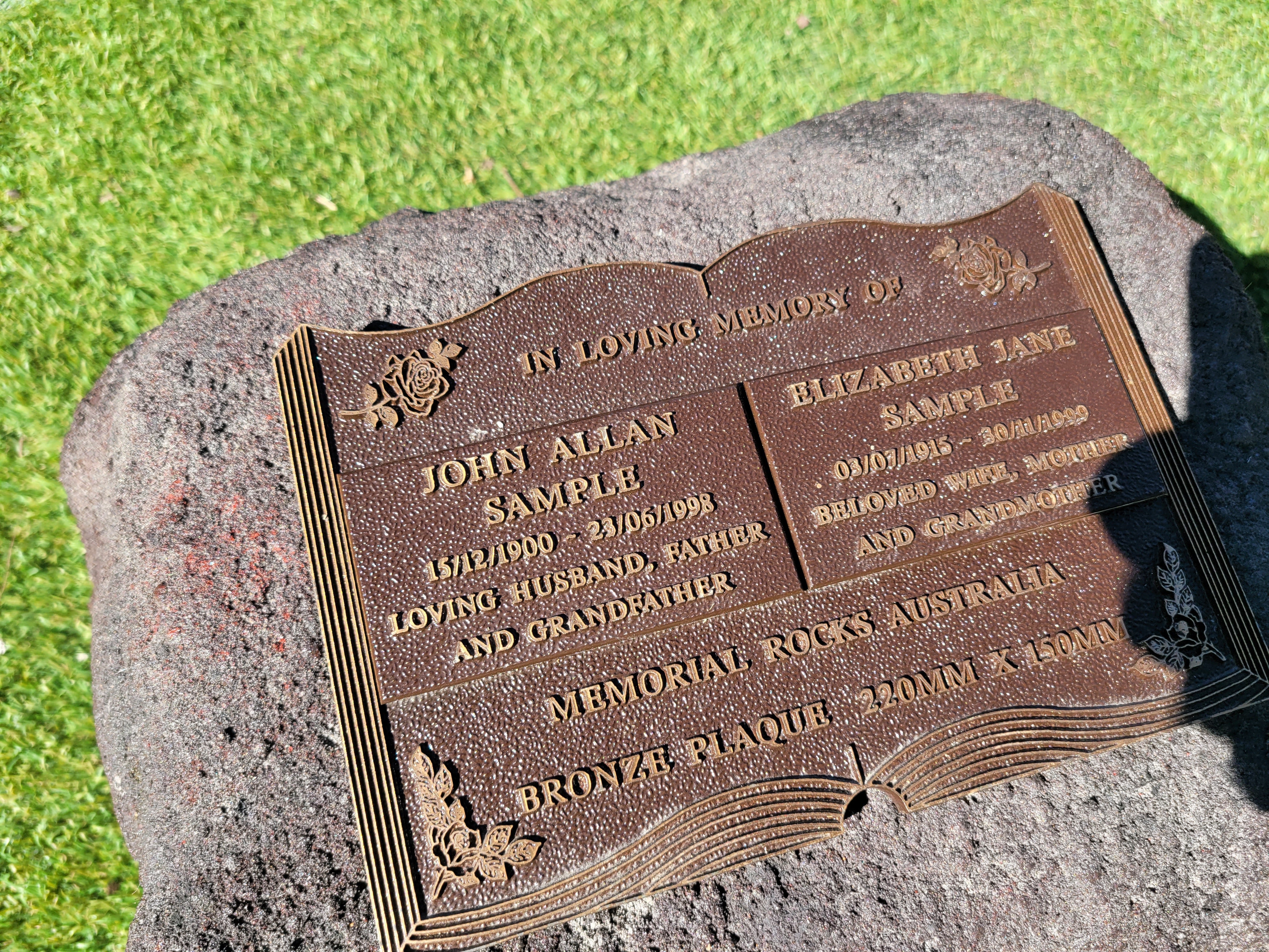 Memorial Rock Urn 1874 Large Double Charcoal/ Black