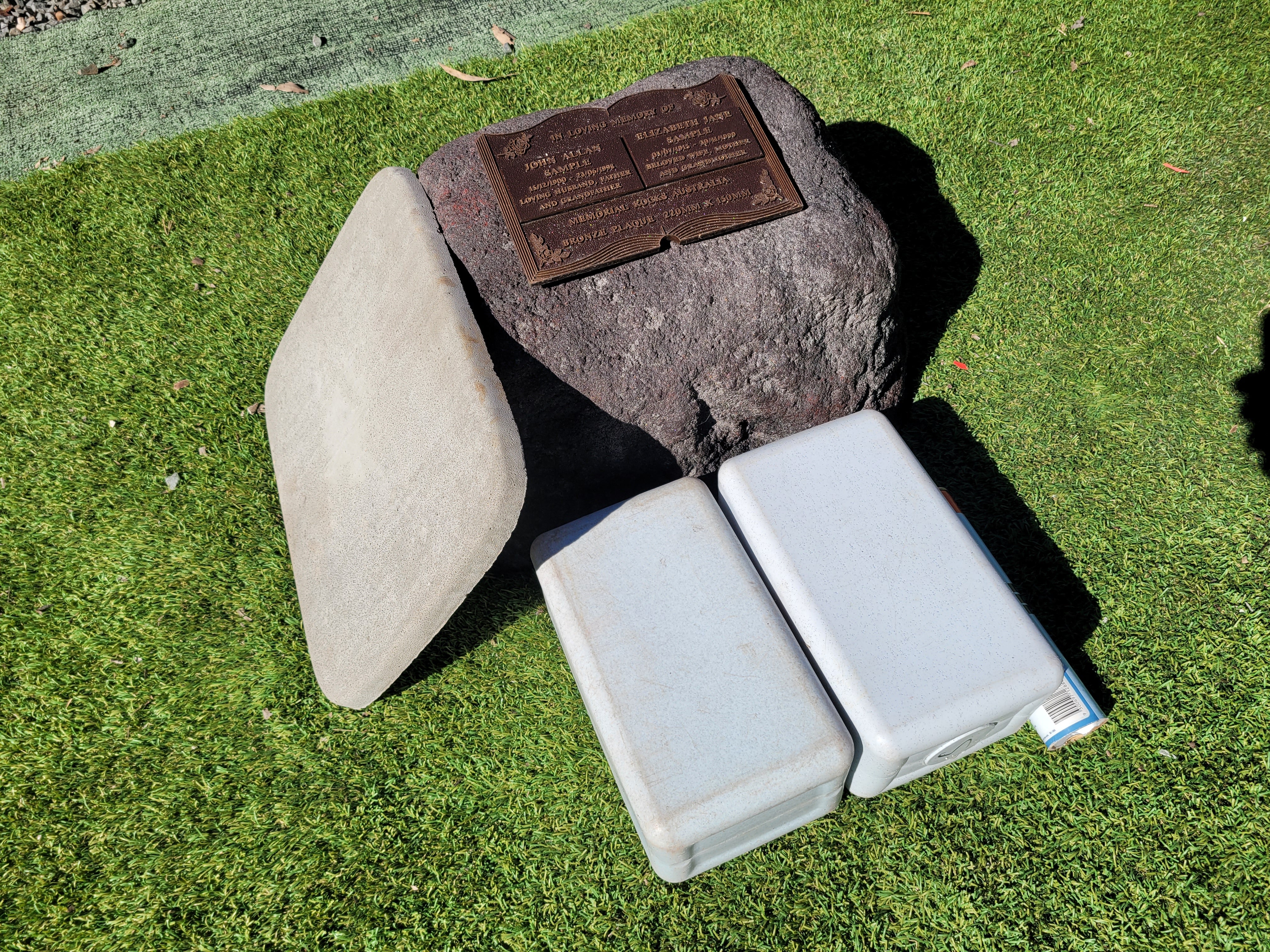 Memorial Rock Urn 1874 Large Double Charcoal/ Black