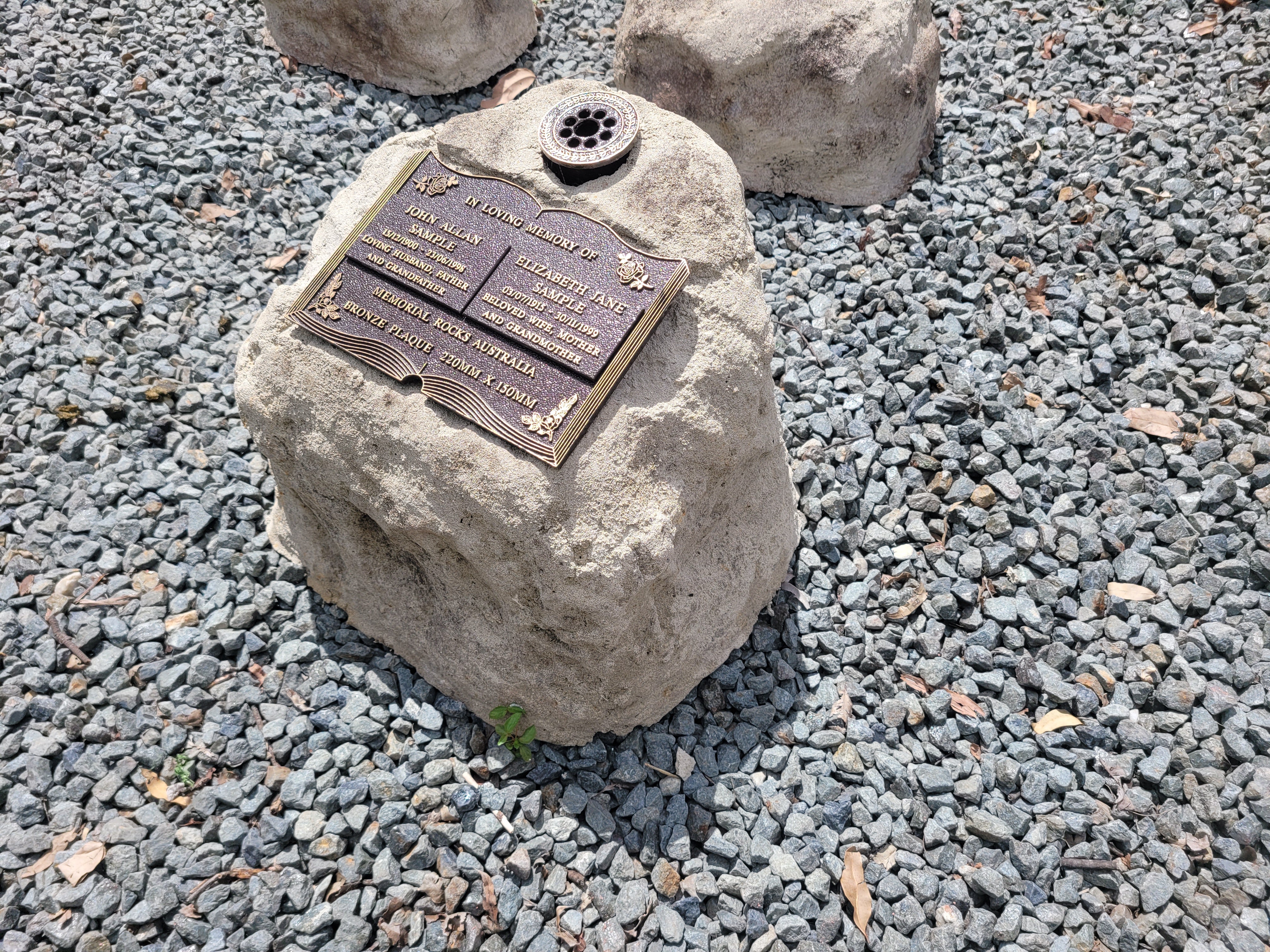 Large Memorial Rock Urn with Vase. 2054 Novelty