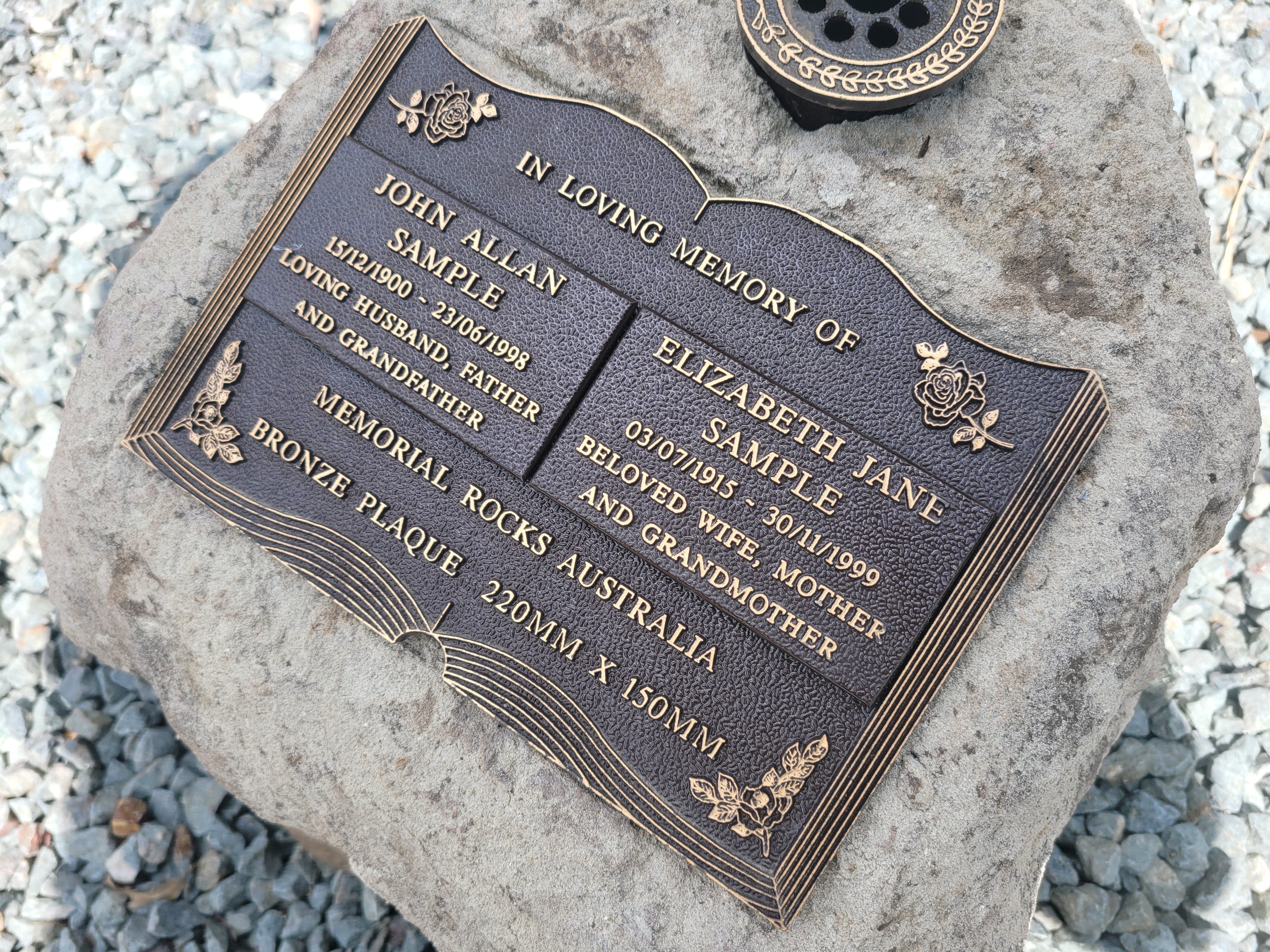 Large Memorial Rock Urn with Vase. 2055 Novelty