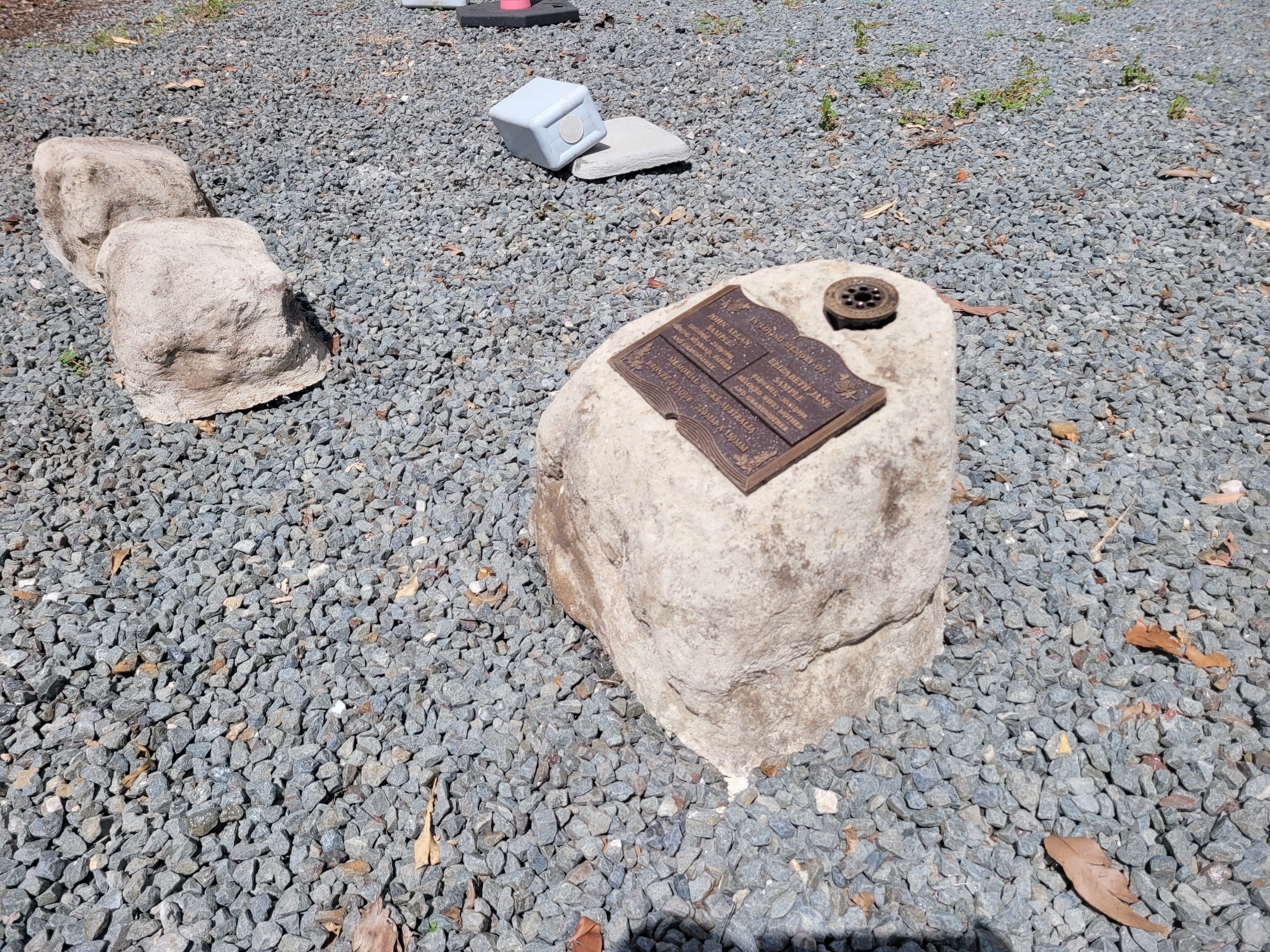 Large Memorial Rock Urn with Vase. 2055 Novelty