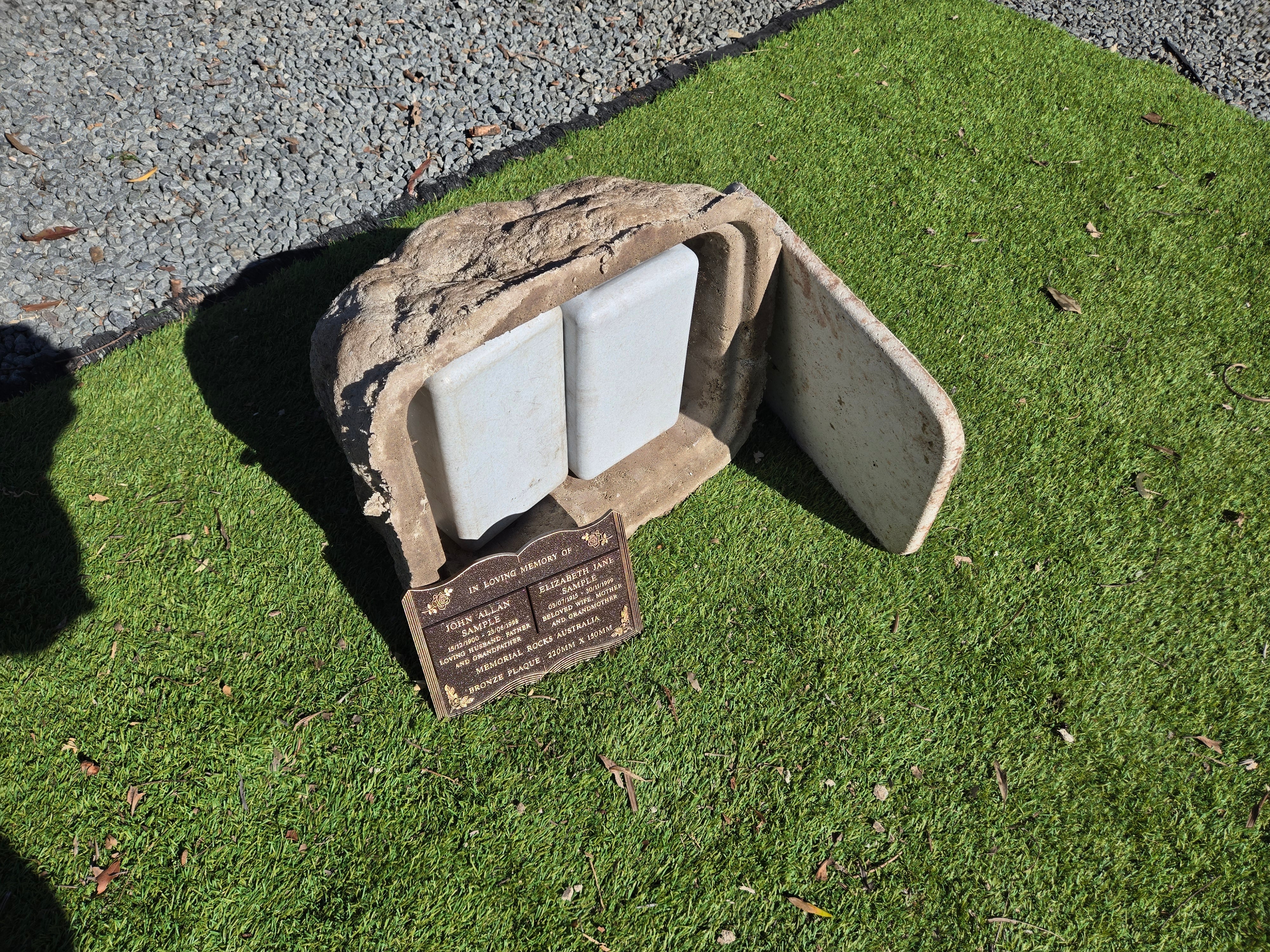 Memorial Rock Urn 2168 Large Double Natural Riversand