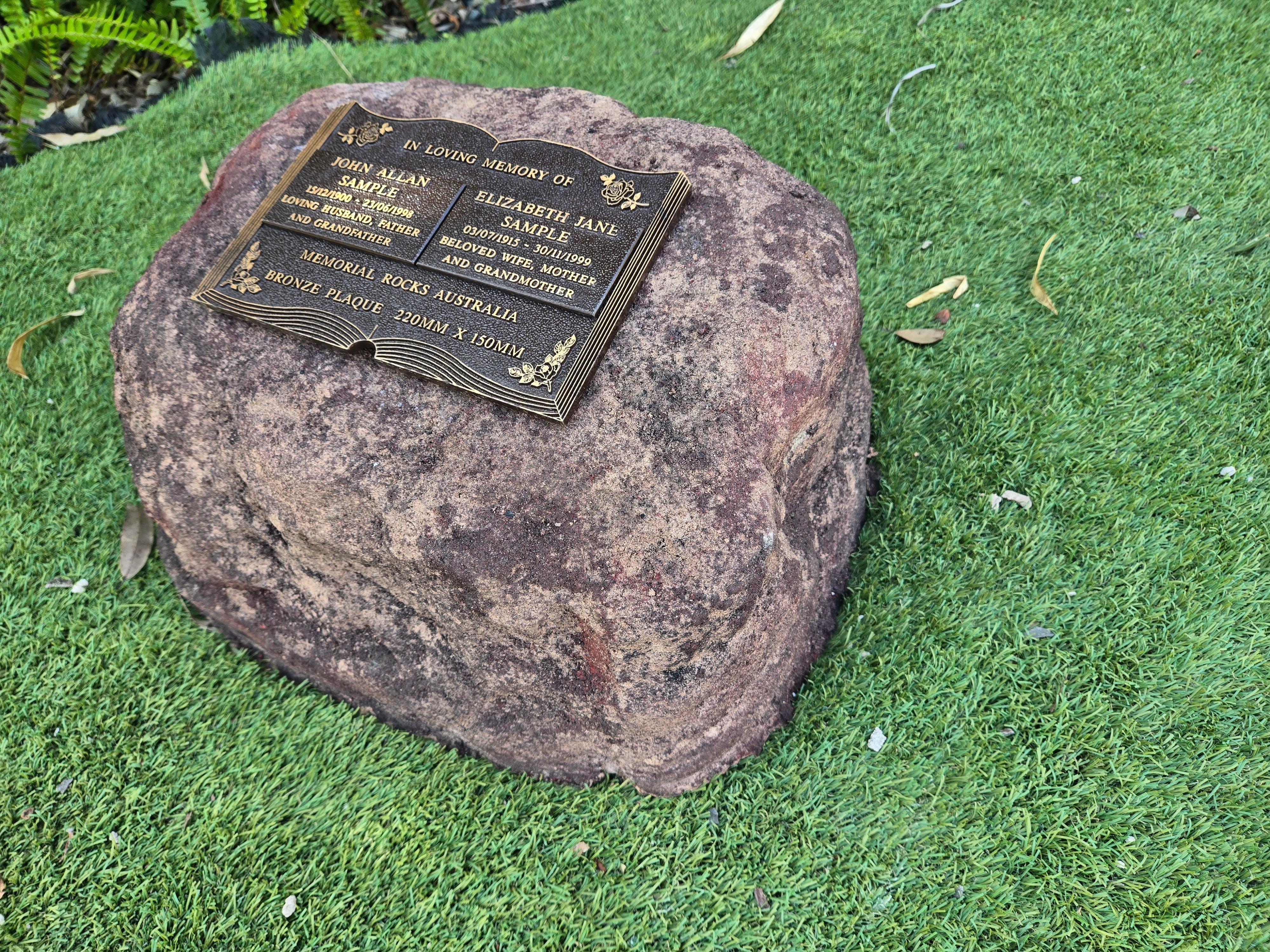 Memorial Rock Urn 2198 Large Double Brown
