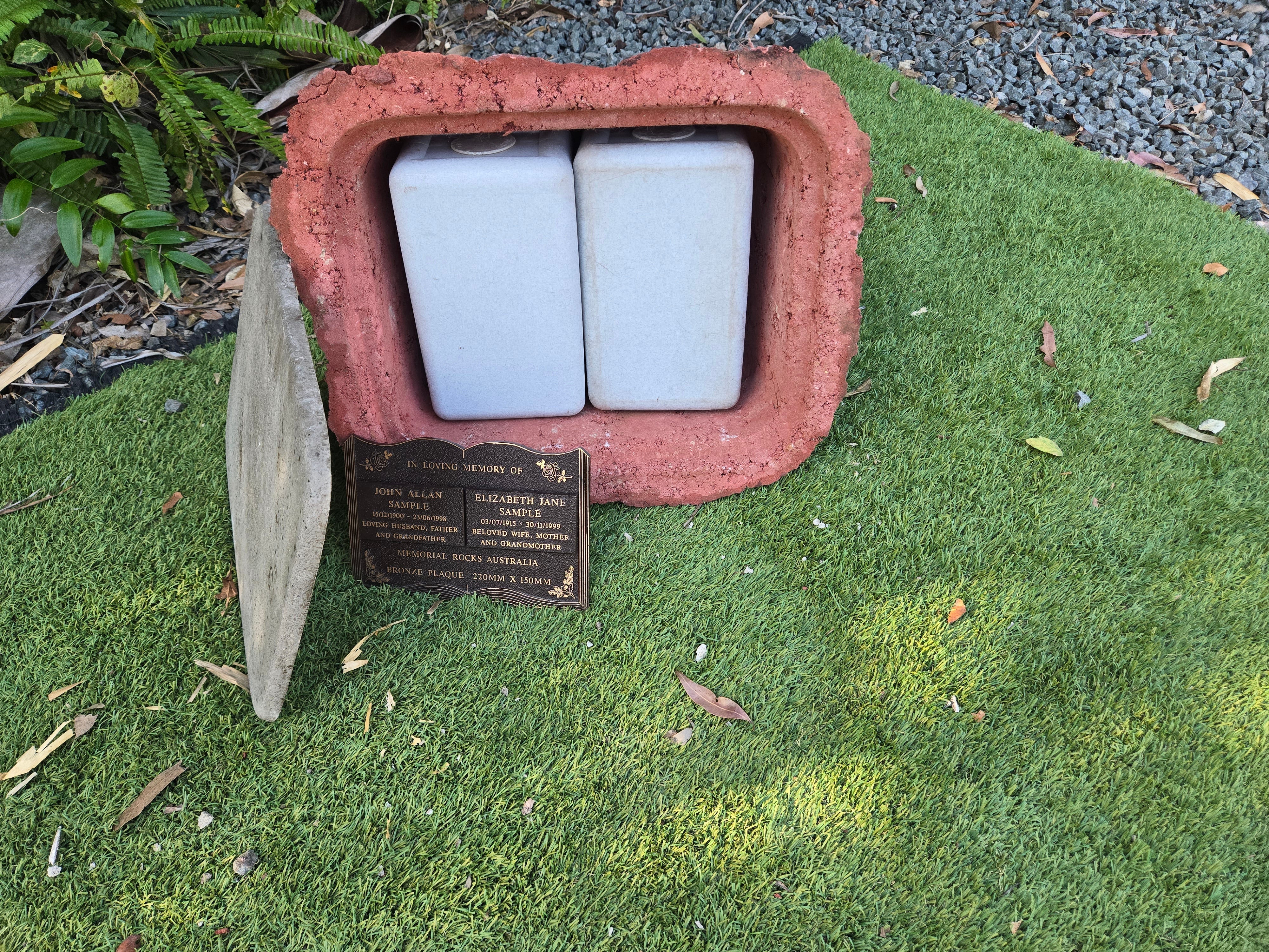 Memorial Rock Urn 2206 Large Double Red