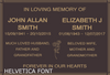 Quality Bronze Plaque Extra Design for Two Names 220mm x 150mm