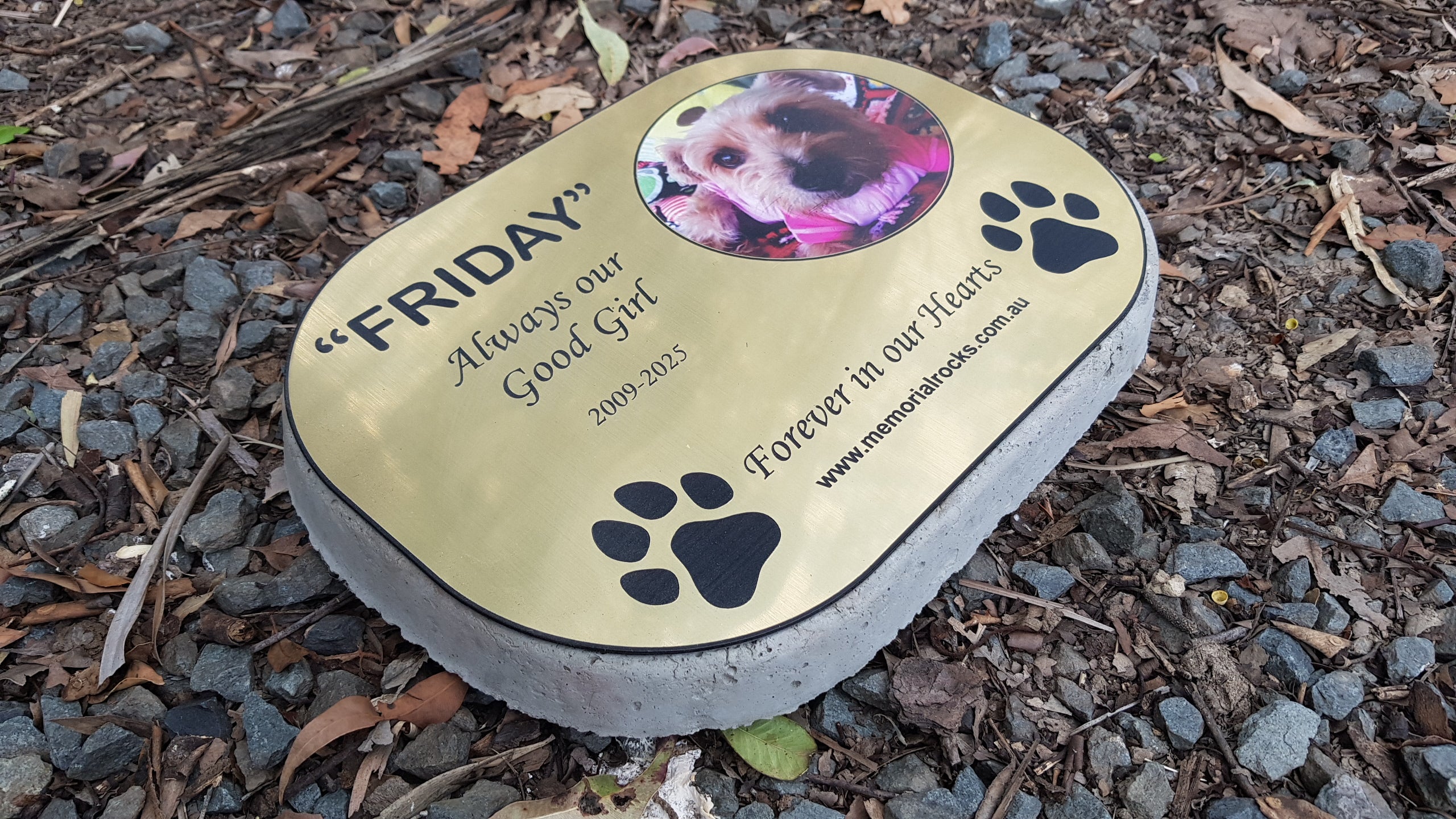 Pet Memorial Marker 1130 with Photo Outdoor Plastic Plaque 312 mm x 222 mm