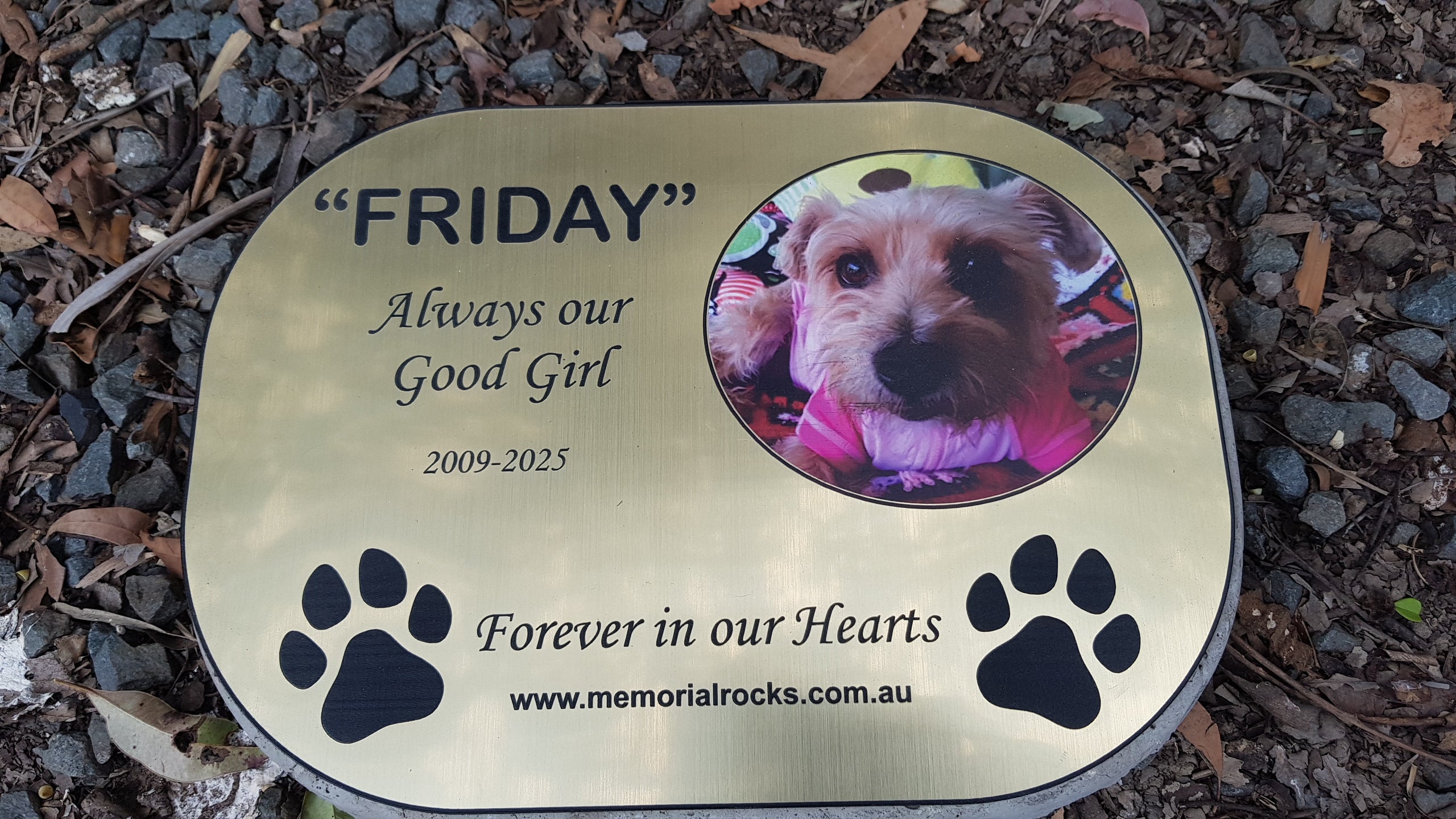 Pet Memorial Marker 1130 with Photo Outdoor Plastic Plaque 312 mm x 222 mm