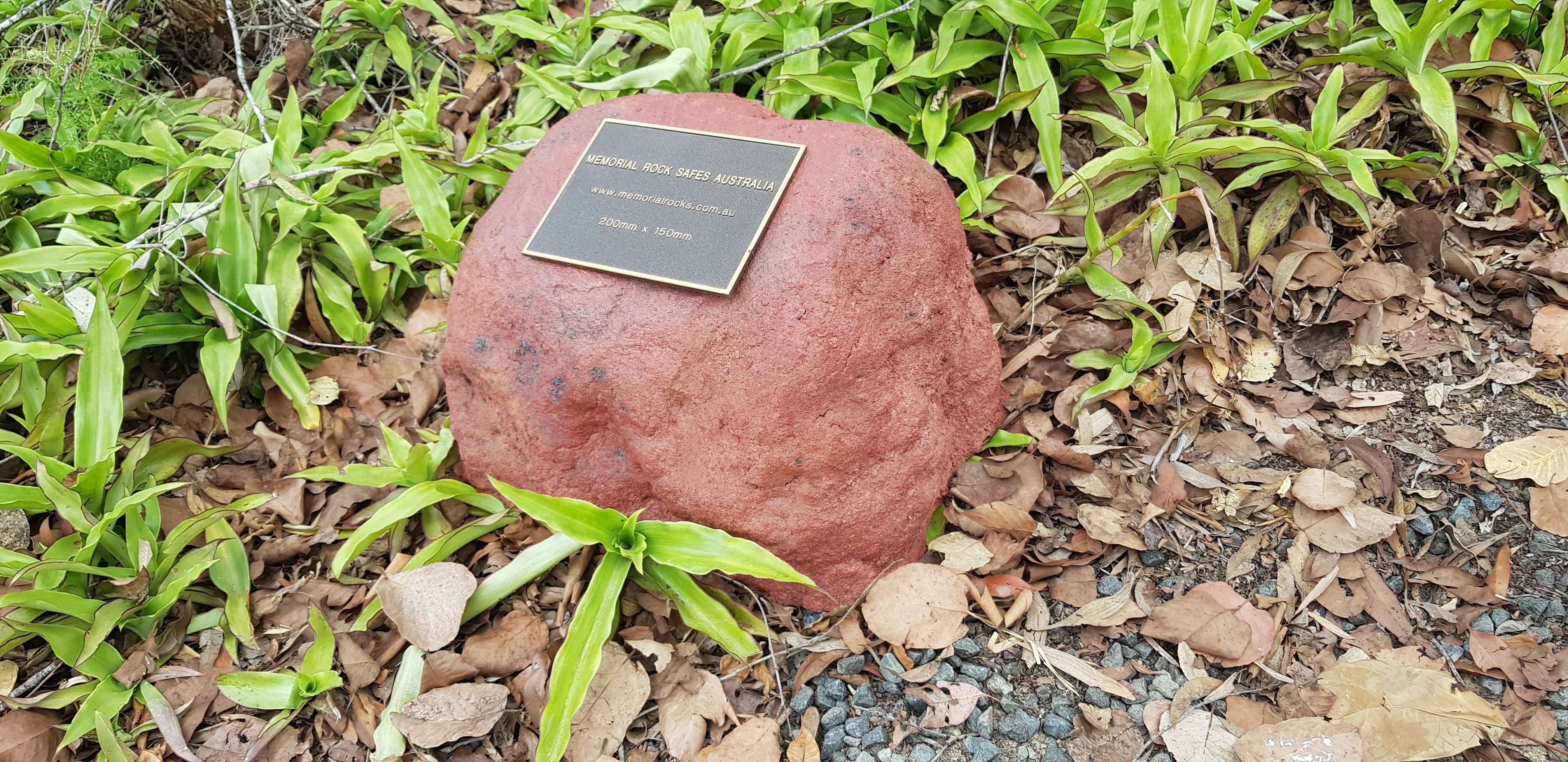 Large Double Memorial Rock Urn 1168  Red