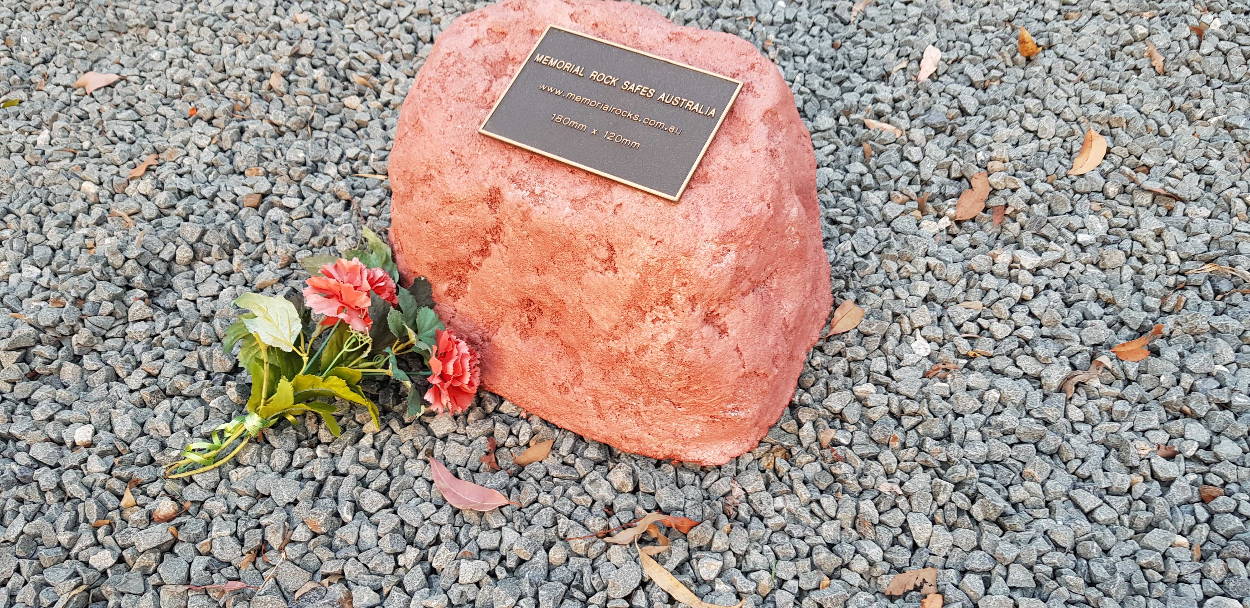 Memorial Rock Urn 1278  Large Single Red