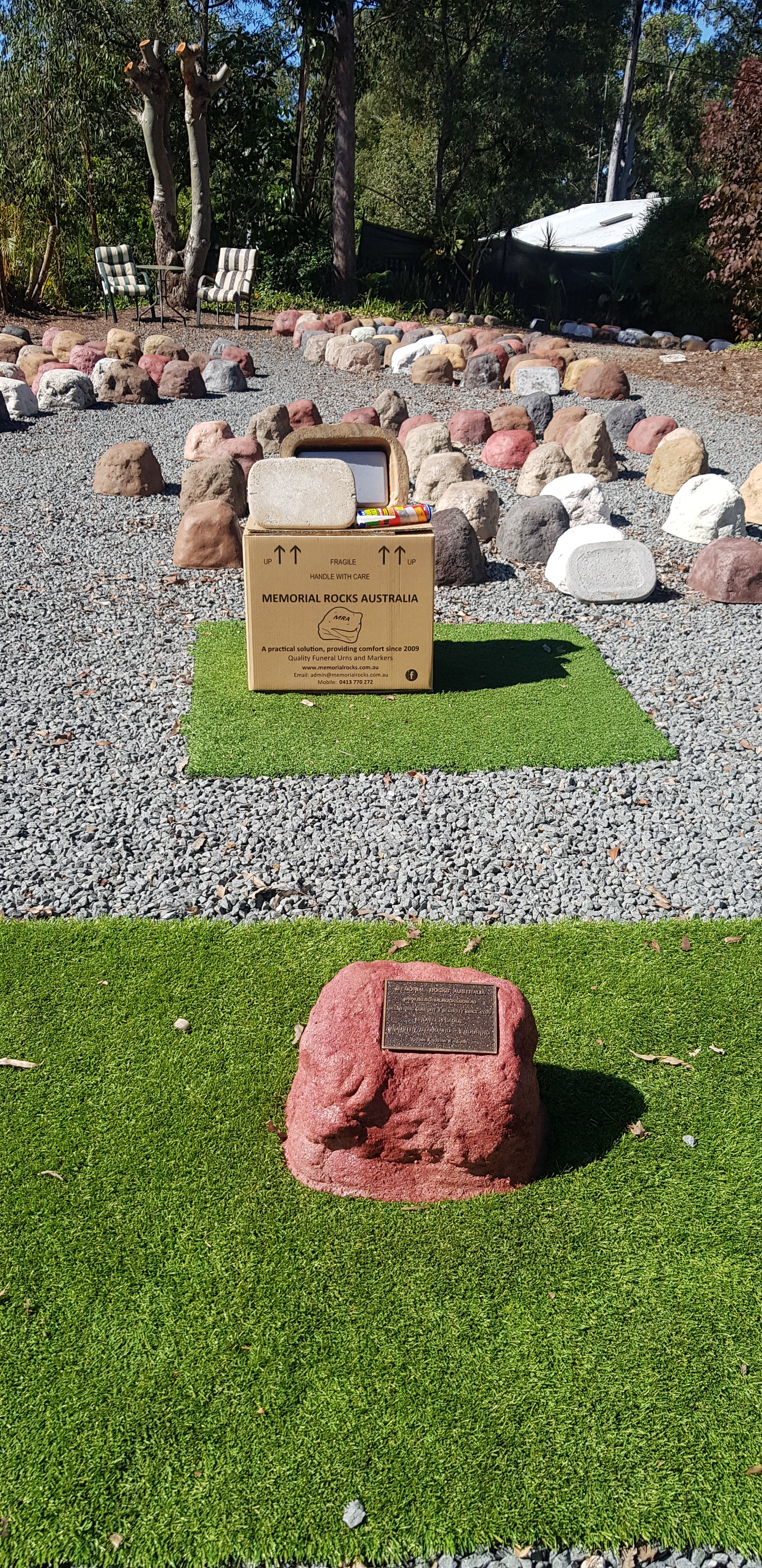 Memorial Rock Urn 1377 Regular  Red