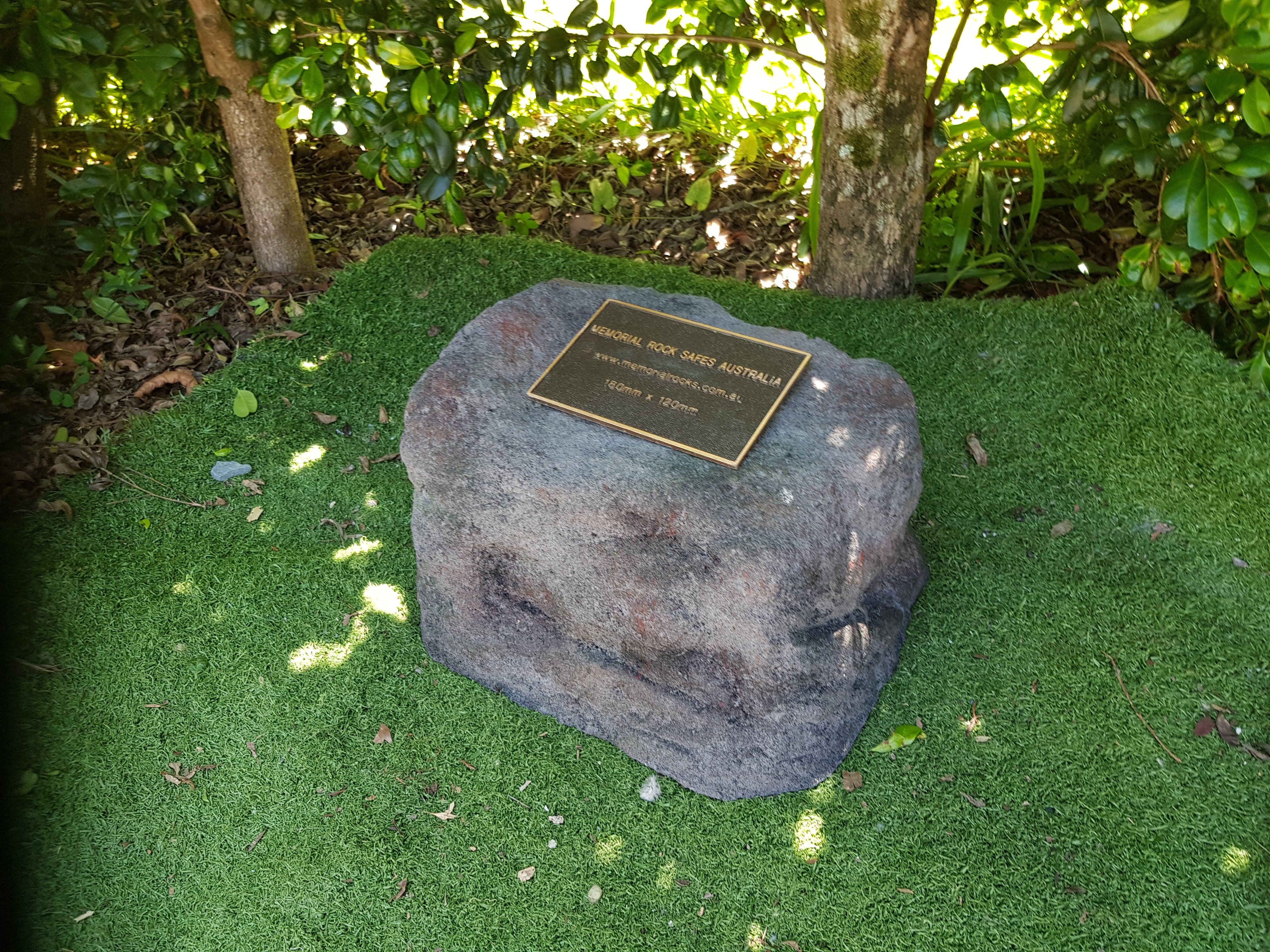 hollow rock and plaque