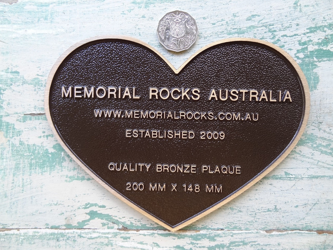 Quality Bronze Heart Shaped Plaque