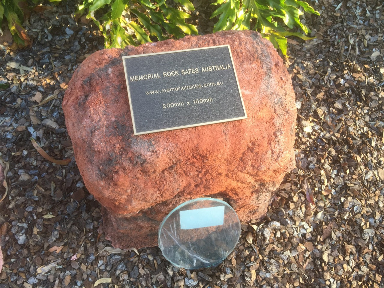 Memorial Rock Urn 807 Single Tall Novelty.( Optional glass window)  Outback Red Series